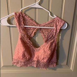 pink stitched bralette